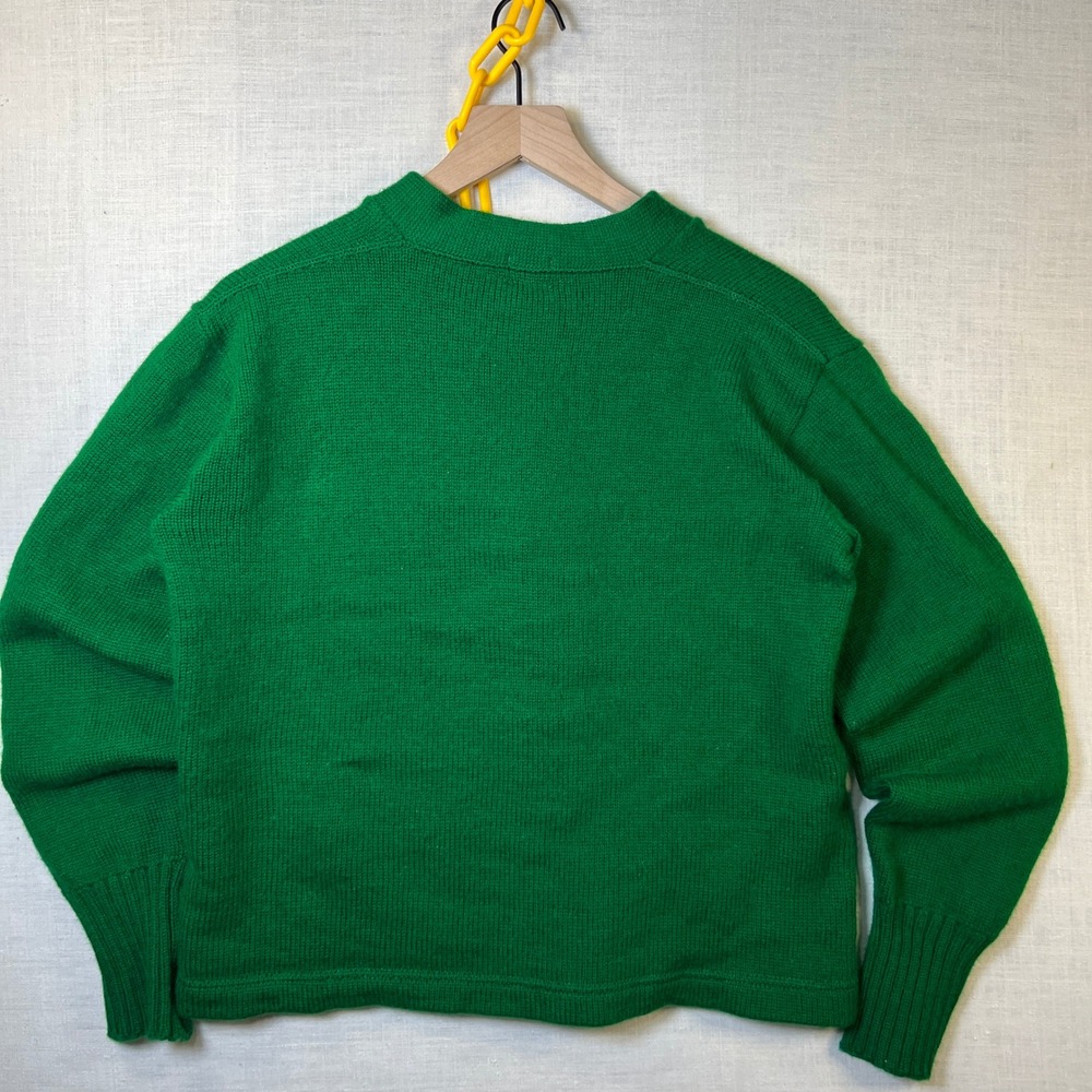 VTG 1960s Wool Cardigan Ken Connor Green Men's M 42 Knit Button Front Pocket USA - Picture 5 of 9